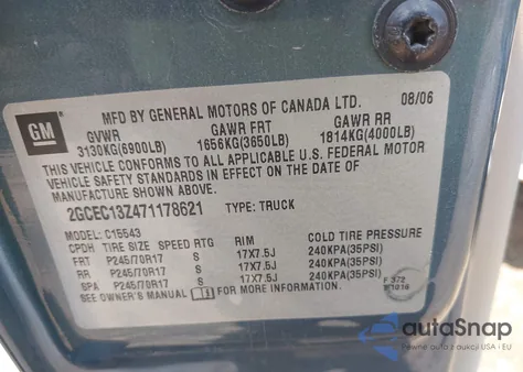 2007 Chevrolet Silverado 1500 Classic Lt2 from USA, damaged, VIN 2GCEC13Z471178621